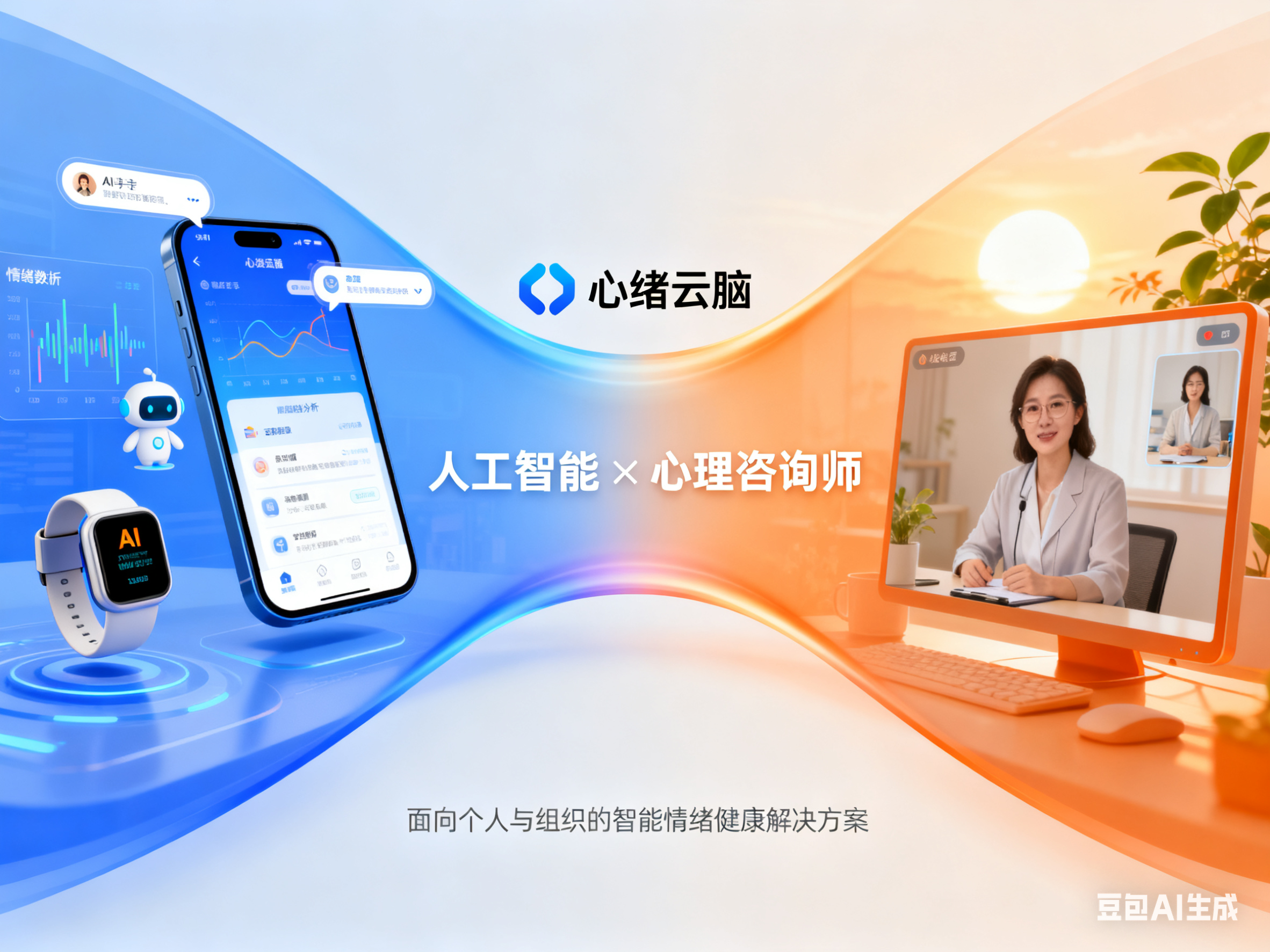AI × 心理咨询师双引擎驱动的智能情绪健康解决方案